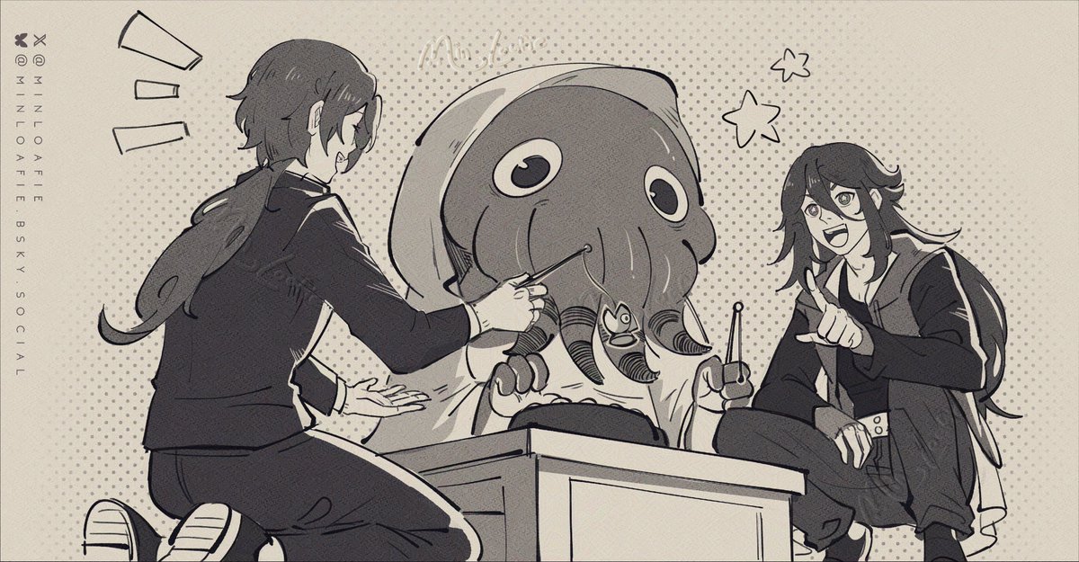 MinLoafie's tweet image. Sketch commission for a friend of our JJK ocs playing the fishing game with Dagon
Thank you very much for commissioning me!
#jjk #oc #dagon