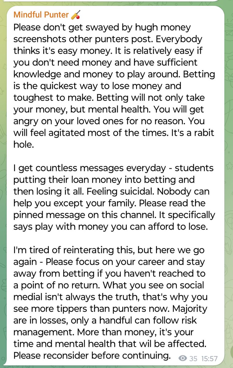 To all students who are in betting or still early in their career 👇
