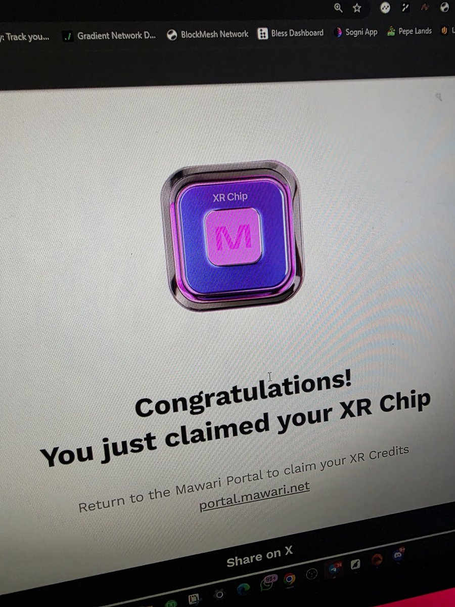 sleektru's tweet photo. Have you claimed your XR Chip on Mawari? https://t.co/3fwVp9zmRQ