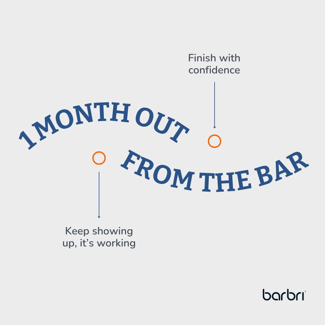 📅 One month out from the bar exam.

You’ve put in the hours, pushed through the doubt, and stayed committed. Now’s the time to stay steady, trust your prep, and believe in everything you've built.

You’re closer than ever. Keep going.