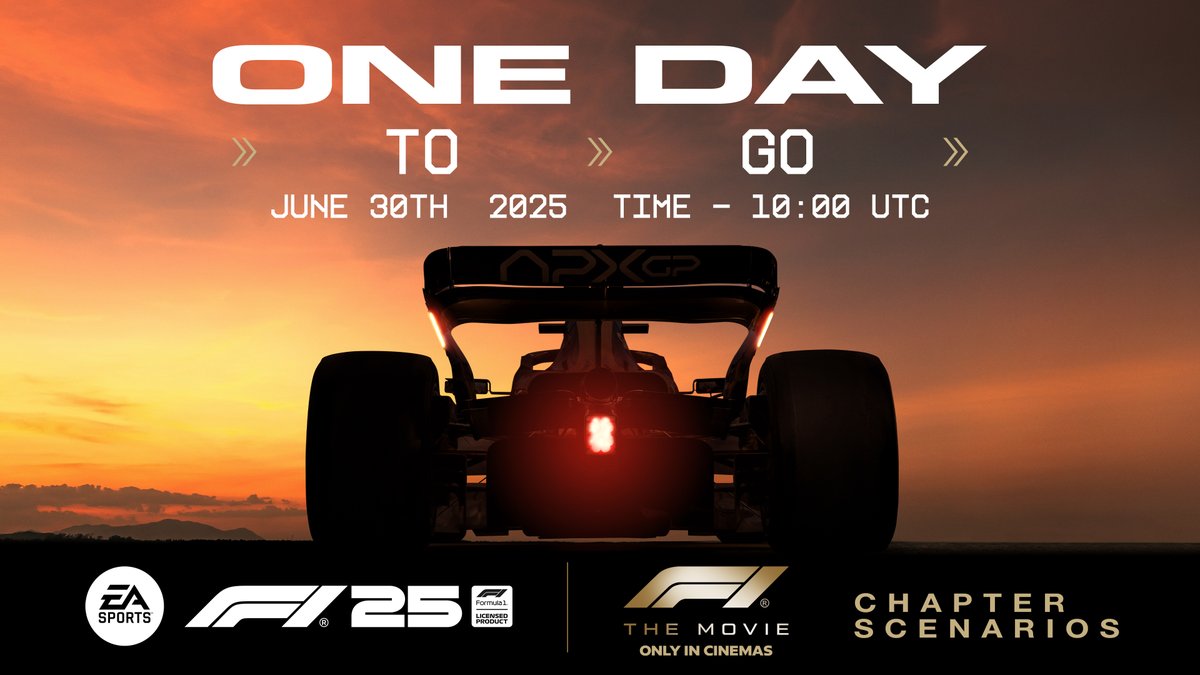 EASPORTSF1's tweet image. 5 red lights...
⚫⚫⚫⚫⚫
🔴🔴🔴🔴🔴
#F1TheMovie Chapter Scenarios are coming to #F125 tomorrow! 🎬🎮