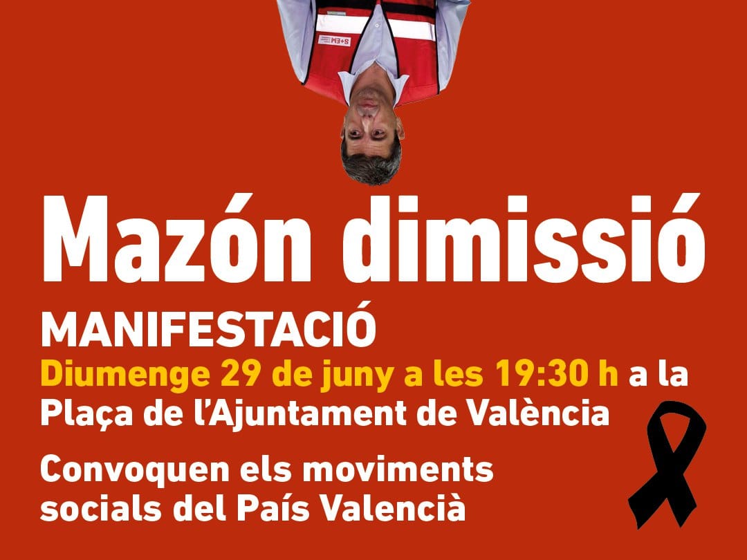 natxo_serra's tweet photo. Hoy, 29 de junio, la Península Ibérica está 10 grados por encima de lo que era habitual en estas fechas. Especialmente significativo es como, en el poco tiempo del verano “oficial” que ha transcurrido, este año se están generalizando las noches ecuatoriales (mínimas de + 25ºC). El Mediterráneo ha dejado de ser un mecanismo de regulación benigno de las  temperaturas, para convertirse en un enorme almacén de energía térmica. Deberíamos extremar las precauciones.
 
En lugar de adaptar el territorio valenciano, y el modelo socioeconómico, a esta nueva realidad, y protegernos a la ciudadanía, el gobierno más negacionista climático en el Sur de Europa, el de Carlos Mazón, legisla para depredar el territorio. No importan las consecuencias de las próximas DANA; no van a dejar de construir campos de golf y unifamiliares con piscina para que especulen los fondos de inversión de EEUU, Israel, etc. Es la doctrina del Shock a escala Trump: no hay ningún límite, solo cuenta si es útil a sus intereses. Vale todo. 
 
La manifestación de esta tarde es para exigir la dimisión de Mazón y de todos sus consellers y conselleras. También es un recordatorio de que, en manos de negacionistas como Mazón y Abascal, estamos en riesgo extremo. Solo hay que ver cómo los consellers Miguel Barrachina, en Agricultura y Agua, y Vicente Martínez Mus, en Medioambiente y (desordenación del) Territorio, cumplen las directrices de los amos de esta banda de negacionistas climáticos.
 
#elnegacionismoclimáticomata
#MazónDimissió