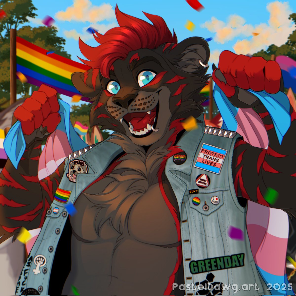 Pride tiger icon 🌈🐅✨️