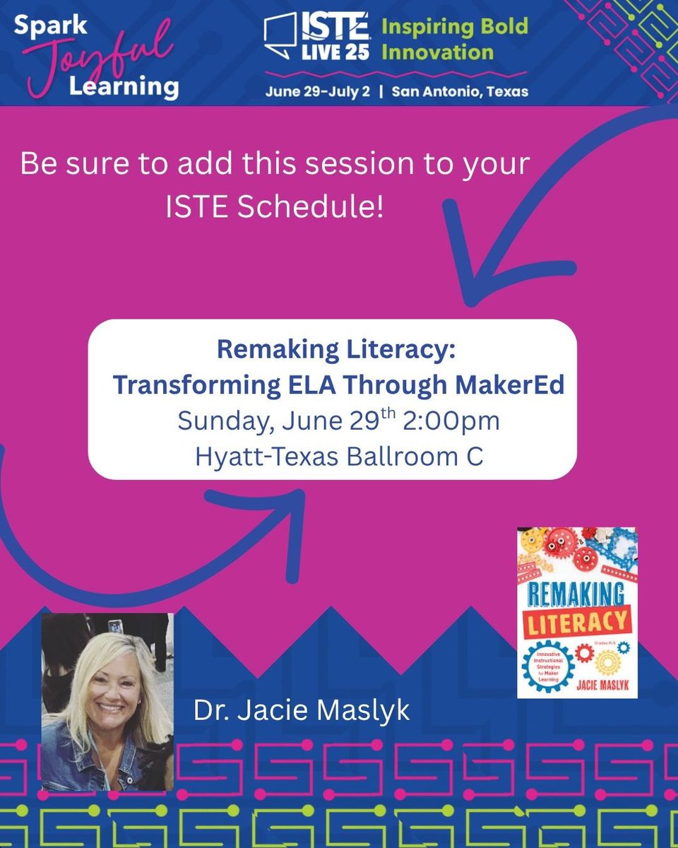 Good Morning #ISTE! ☀️
Join me today at 2pm!
#RemakeLiteracy #ISTELive #ISTELive25 #ISTE25