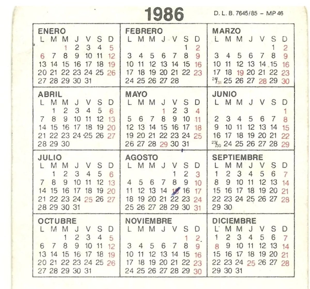 Sabías que 1986 es compatible con 2025… El que no #ahorra es porque no quiere. Did you know that 1986 is compatible with the 2025 calendar… Those who don't save don't want to.