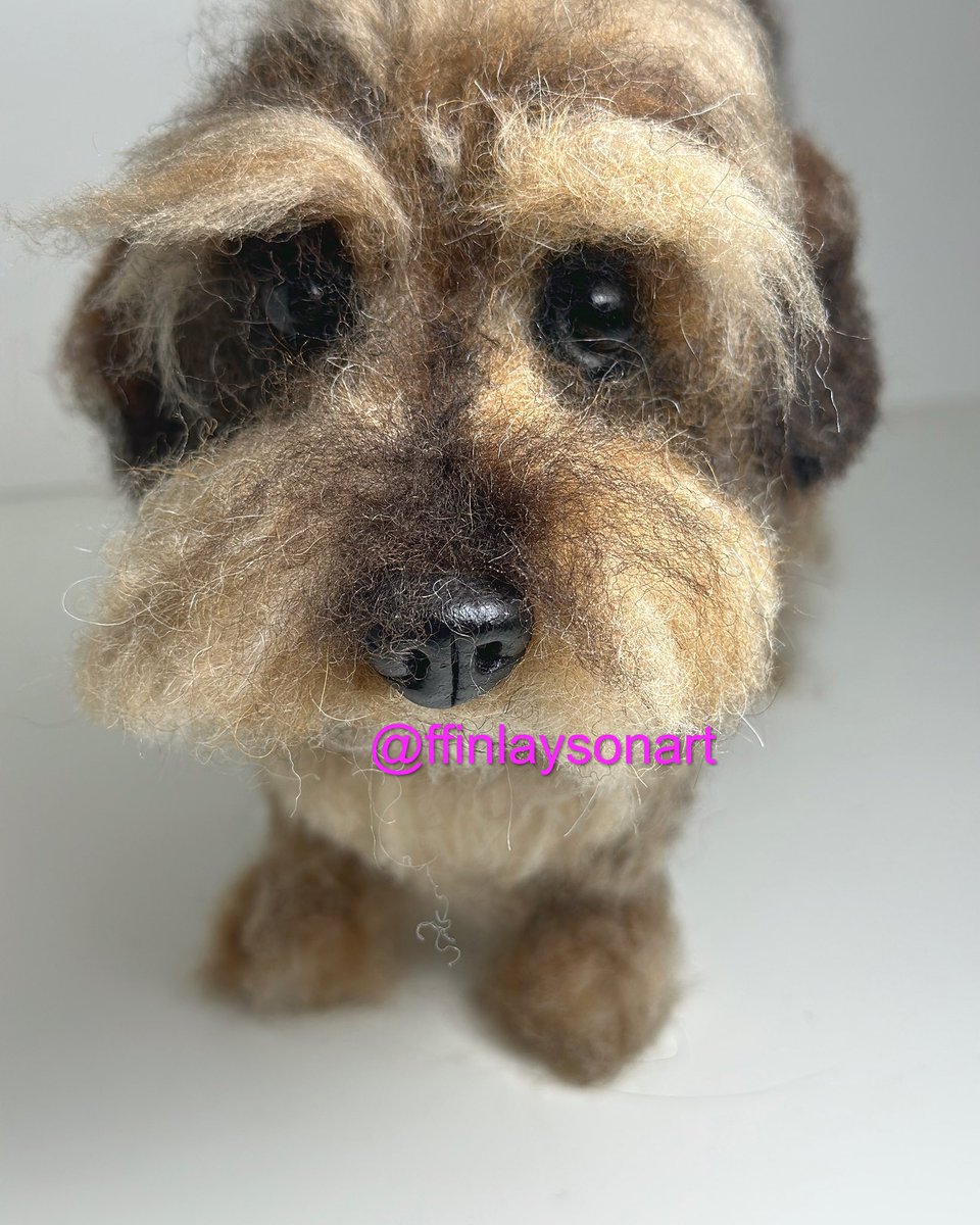 ffinlaysonart's tweet image. A pair of needle felted Dachshund portraits today