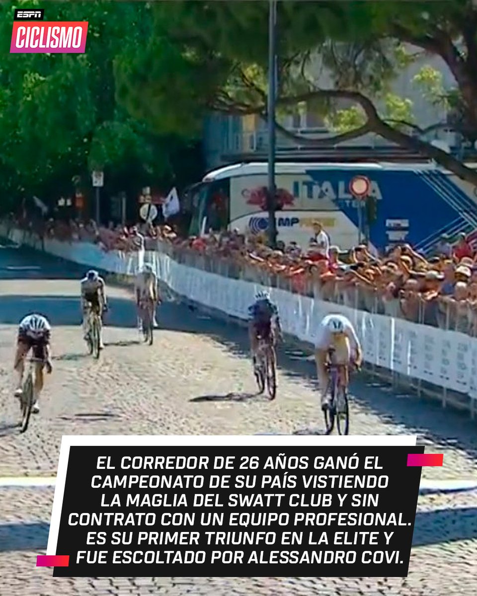 ESPNCiclismo's tweet image. Filippo #Conca no tiene contrato profesional, pero fue al nacional italiano y dejó todo para ganarlo. Una muestra más que el deporte siempre da revancha. 🥲👏