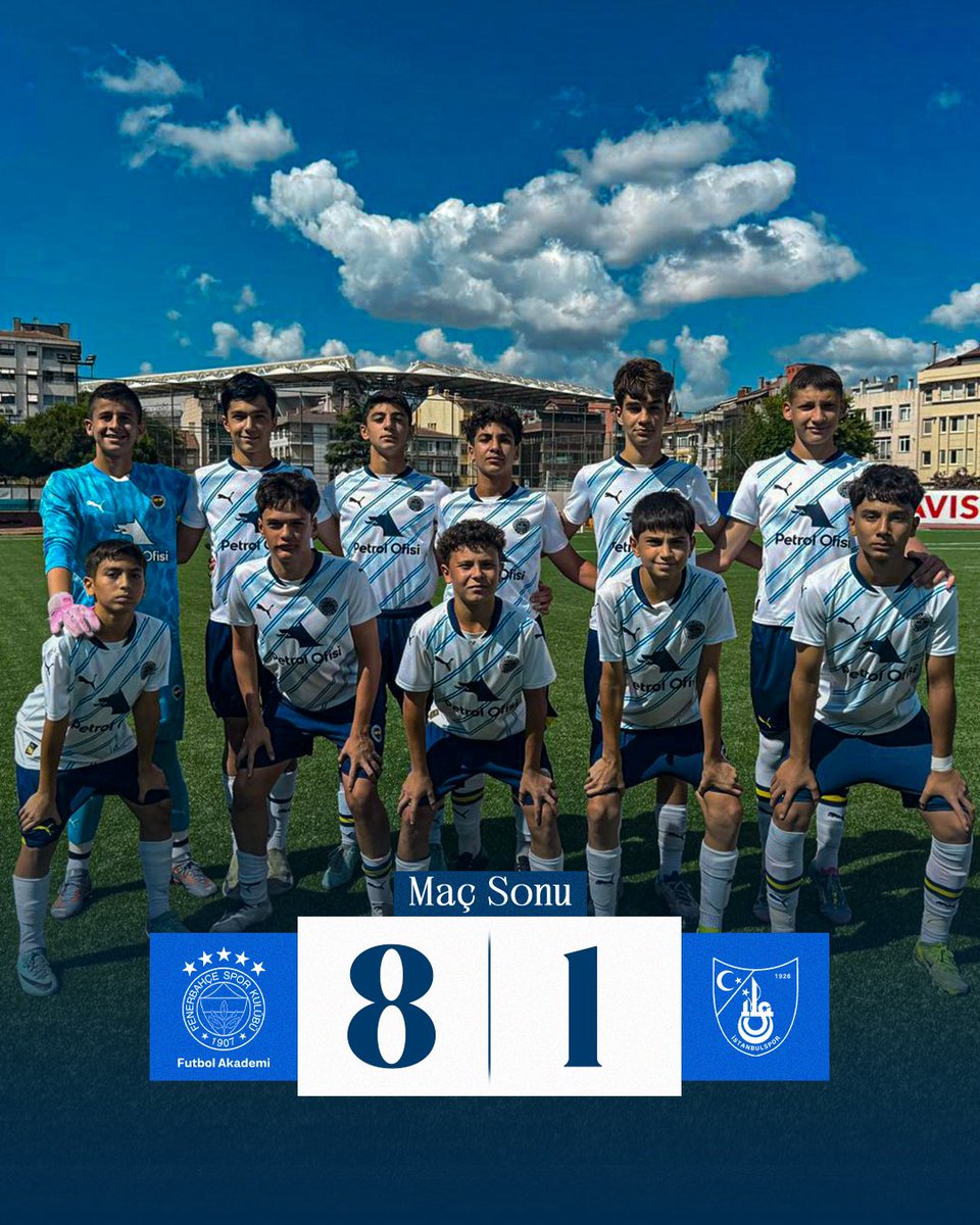 ŞAMPİYON FENERBAHÇE! 🏆💛💙

U13 Ligi Maç Sonucu

Fenerbahçe 8-1 İstanbulspor

1, 23’, 25’, 28’, 35’ Miran Ares Arslan
29, 55’ Egemen Çelik
59’ Haktan Emir Koç

#GençKanaryalar