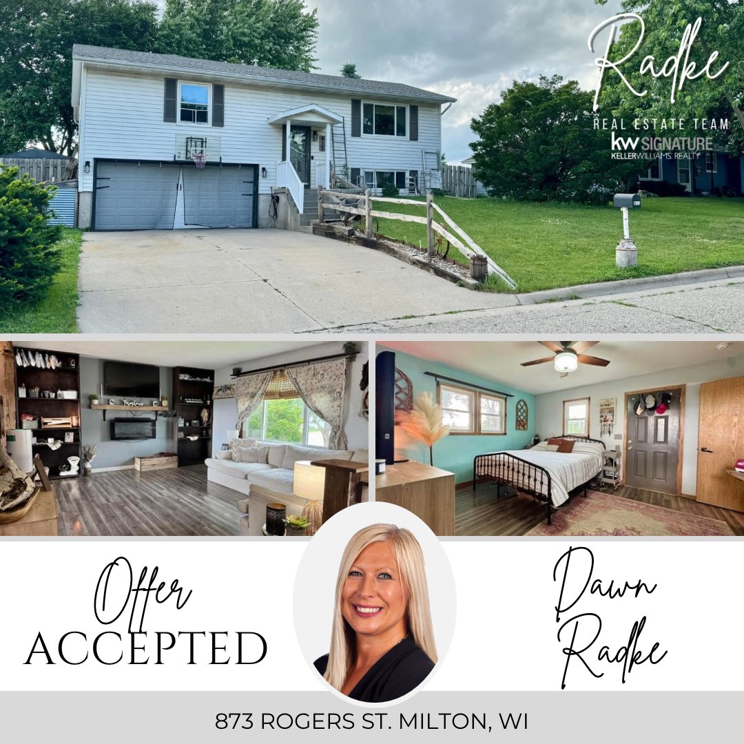 RadkeReal's tweet image. Congratulations to our sellers on their accepted offer! A few days on the market and multiple offers in! Wow! 🤩🤩🤩

Radke Real Estate Team
Call, text, or DM us!
608-295-1172

#stagingsellshomes #buyingandselling #listingagent #kellerwilliams #realestateagent #radkerealestate