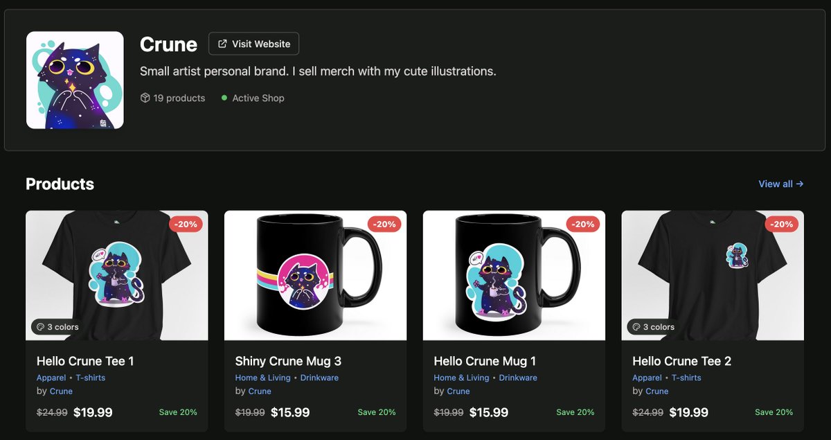 Another independent artist joins the Proof of Merch movement — say hello to Crune 🧪✨

Known for cute, and catchy art, now available on wearable merch.

Find more weird magic on IG @crune_the_gorbage
Pay with crypto like #SigUSD

🛒 proofofmerch.store/shops/crune