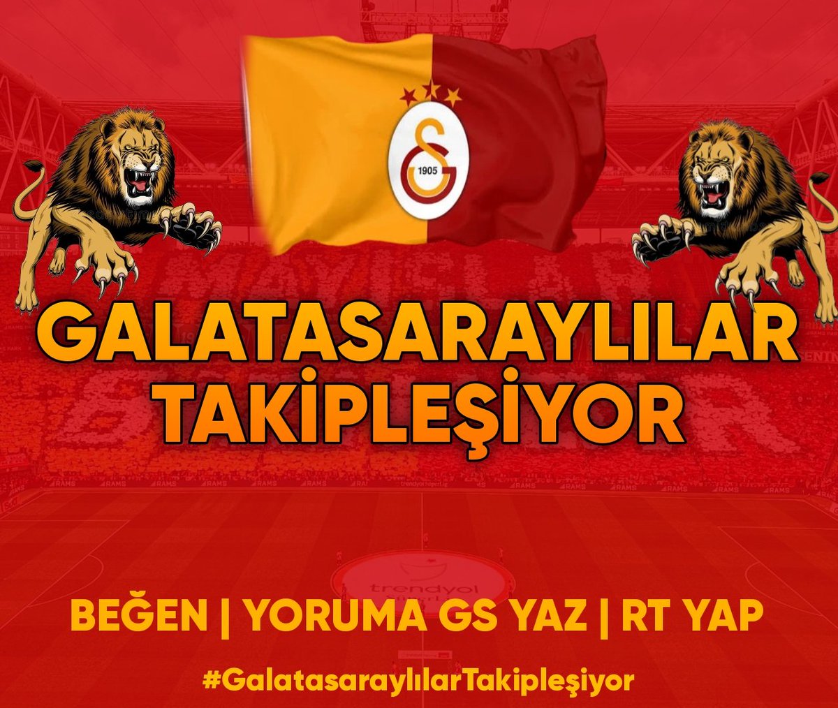 💛❤️ DAHA GÜÇLÜ BİR GALATASARAY MEDYASI İÇİN 

🟡 BEĞEN VE TAKİP ET
🔴 YORUMA "GS" YAZ
🟡 RT AT
🔴 HEP BERABER BÜYÜYELİM ✍️

#GalatasaraylılarTakipleşiyor