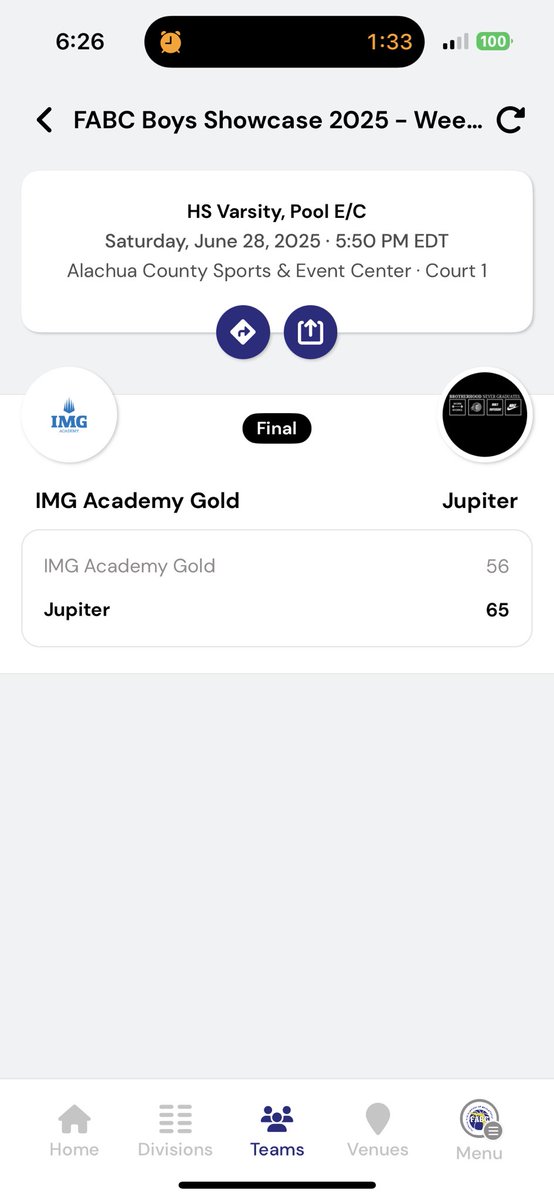 Jupiter Warriors Basketball (@1tribebball) on Twitter photo Game 6 <a href="/FABCHoops/">FABC Hoops</a> Live Period
Jupiter 65
IMG Academy Gold 56
<a href="/BrandonCollum_/">BRANDON COLLUM</a> 17 points 3 steals
Zach Fleming 15 points 3 steals
<a href="/26_zach_26/">Zachary Bombardier</a> 8 points 5 assists
Guard play was the difference in a win over a team that featured a 7 foot 5 star!!#TheBrotherhood Game 6 <a href="/FABCHoops/">FABC Hoops</a> Live Period
Jupiter 65
IMG Academy Gold 56
<a href="/BrandonCollum_/">BRANDON COLLUM</a> 17 points 3 steals
Zach Fleming 15 points 3 steals
<a href="/26_zach_26/">Zachary Bombardier</a> 8 points 5 assists
Guard play was the difference in a win over a team that featured a 7 foot 5 star!!#TheBrotherhood