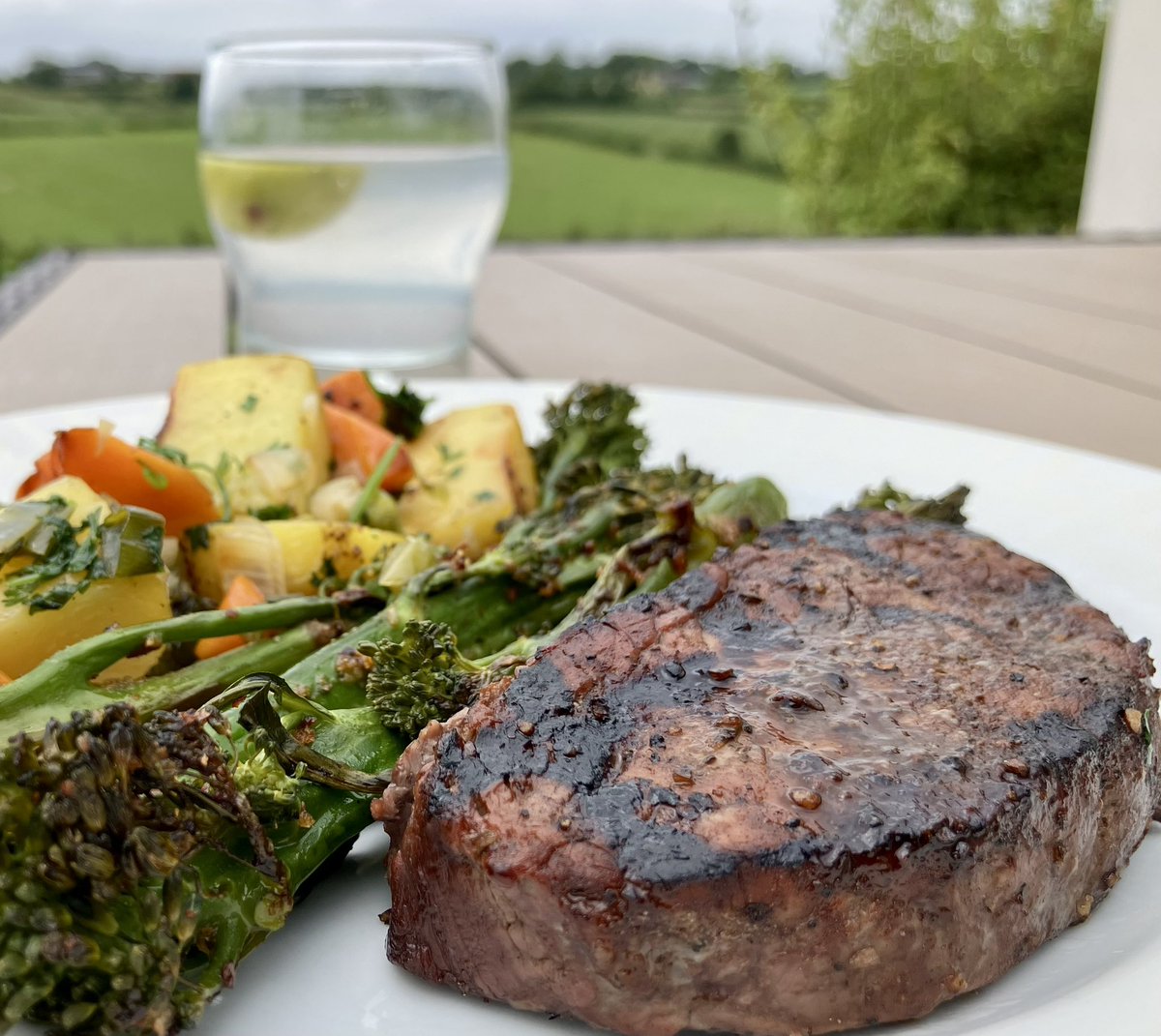 CharuThakar's tweet photo. #sundayvibes 
Weekend Grill Recipe
Steak marinated in Balsamic Vinegar
Accompaniment: 🥦 + 🥔 &amp; 🥕 
😋 
Eating outdoors - Priceless

#nephbbq 
@nephchef 
@WeberGrills https://t.co/42NbgEdDo9