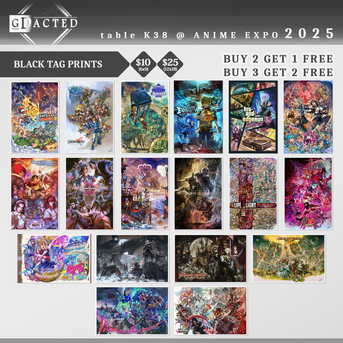 gdacted's tweet image. Anime Expo 2025 Catalog - Table K38!
Not too many new stuff, it's been a busy year but hopefully what is new is a hit 🤞
Pls visit
#AX2025 #animexpo2025 #AXArtistAlley2025