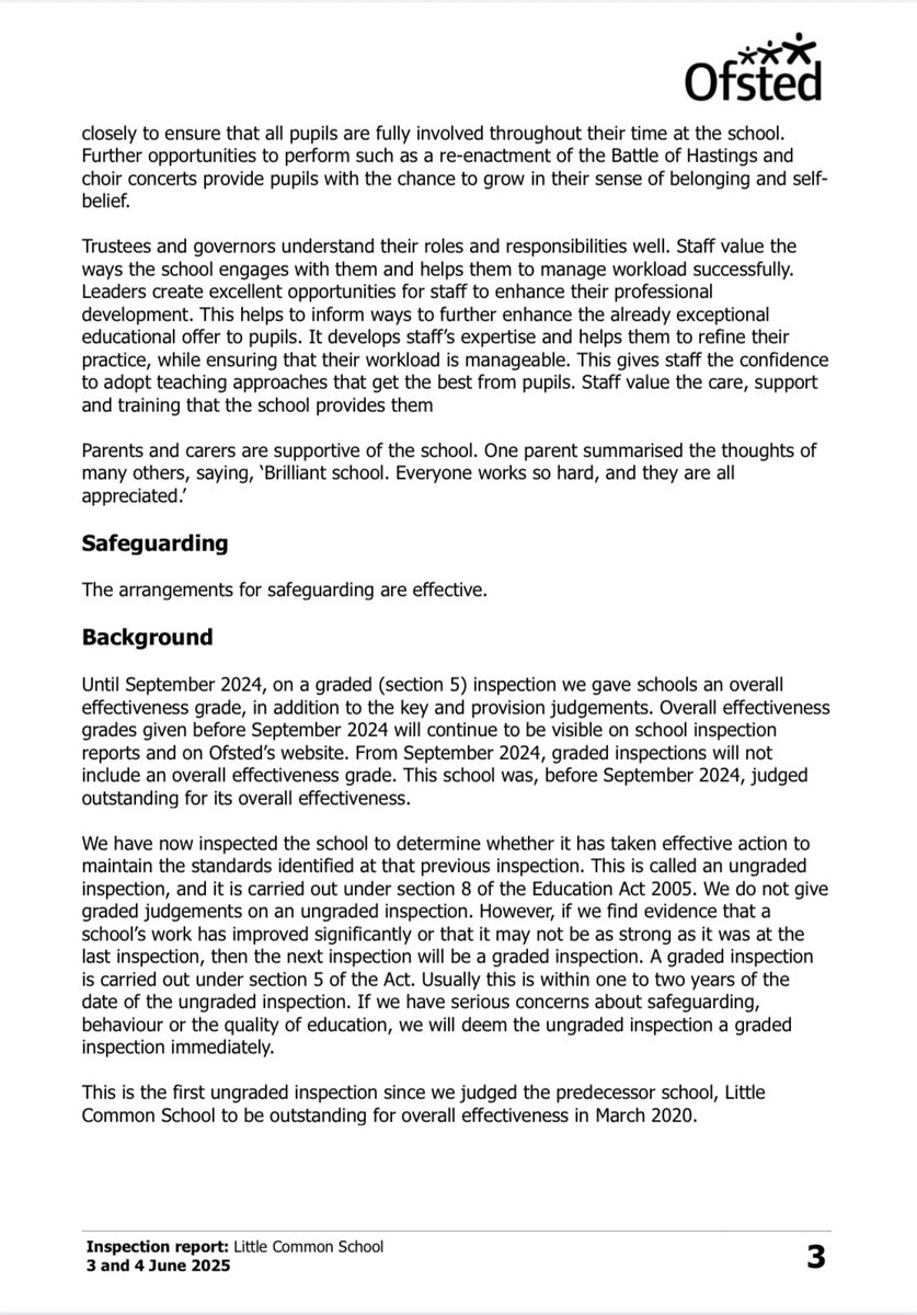 mrschapman24's tweet photo. @littlecommon 🎉OUTSTANDING🎉 

We’re proud to have retained Outstanding in our Ofsted inspection — with no areas for improvement identified! With PE as a focus area, I was proud to share all that we do for our pupils &amp; school community!

@YouthSportTrust @afPE_PE #whatareport! https://t.co/mNXzDQ9bez