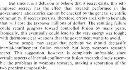 They realized it's impossible to separate the weaponization from the energy production so they classified everything.

They weaponized redditor retards into thinking the government can't keep a secret.

That's why we're stone age primitives still.

"Some people may argue that
