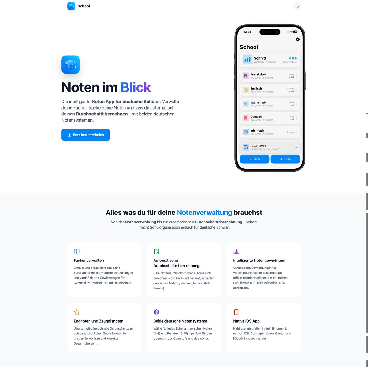deinadm1n's tweet photo. i'm working on an app for german students to track their grade

feel free to check it out at https://t.co/2Mr1xMV4sw

currently in testflight beta https://t.co/j2tGWkr9ob