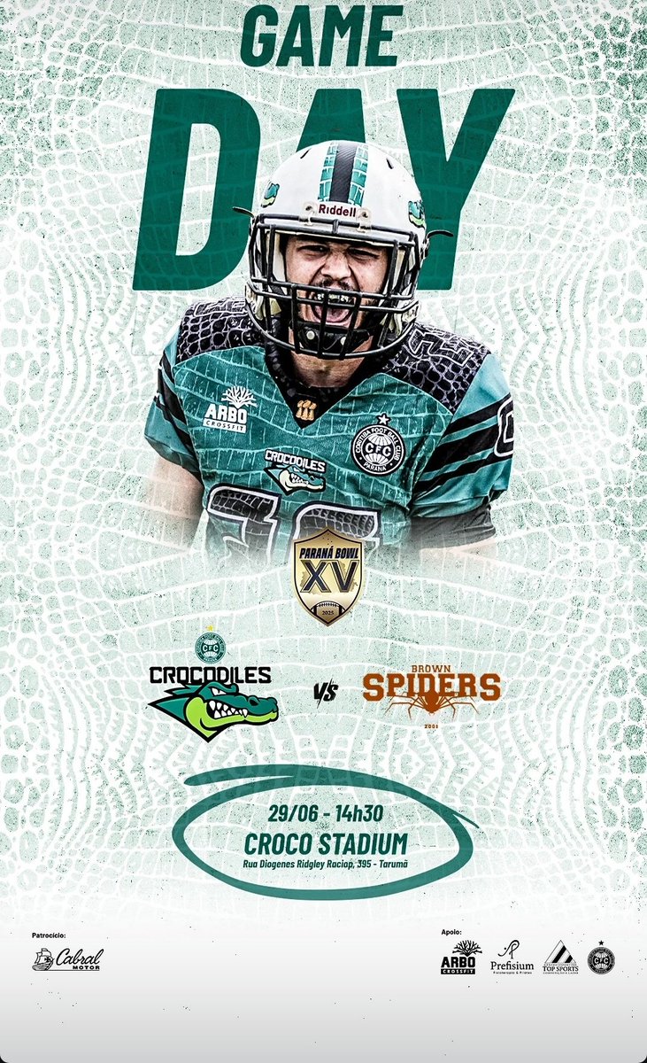Daqui a pouco tem ParanáBowl, e é clássico 

Coritiba <a href="/Crocodiles_/">Coritiba Crocodiles</a> x Brown Spiders