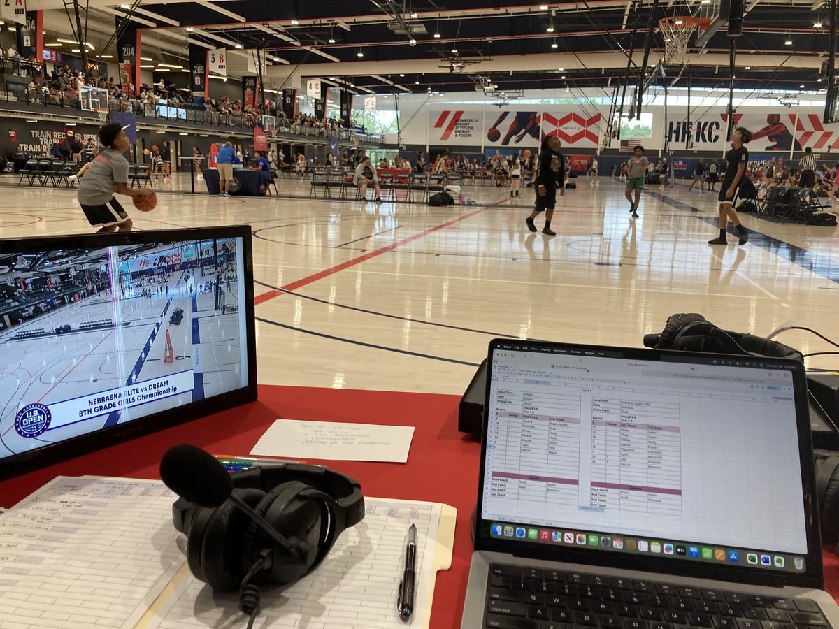Rob Brown (@rbb_brown) on Twitter photo Today’s view for the <a href="/USABYouth/">USA Basketball Youth</a> USA Basketball U.S. Open Basketball Championships.
<a href="/FightingZebra1/">"Coach" Pete Smith</a> and I have the call of the 8th-10th grade finals, live from Kanas City, KS, on the USA BB YouTube channel. Join us at 11:00 a.m. cst.
Link ⬇️
youtube.com/live/nSZxIVbxM… Today’s view for the <a href="/USABYouth/">USA Basketball Youth</a> USA Basketball U.S. Open Basketball Championships.
<a href="/FightingZebra1/">"Coach" Pete Smith</a> and I have the call of the 8th-10th grade finals, live from Kanas City, KS, on the USA BB YouTube channel. Join us at 11:00 a.m. cst.
Link ⬇️
youtube.com/live/nSZxIVbxM…