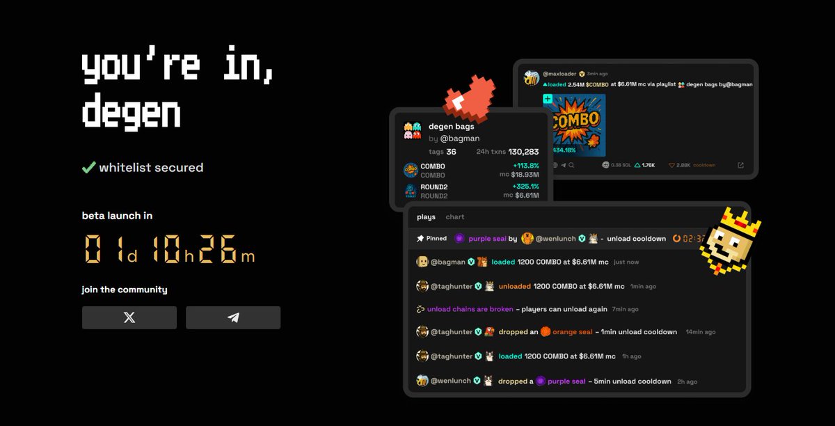 tick tock. clock is almost out. last chance to avoid fomo.

JUNE 30, 10 pm EST

be alpha. join beta to earn OG rewards and infinite swag.

drop the most degen move u did in the comments.

show us that ur a real degen = get invite