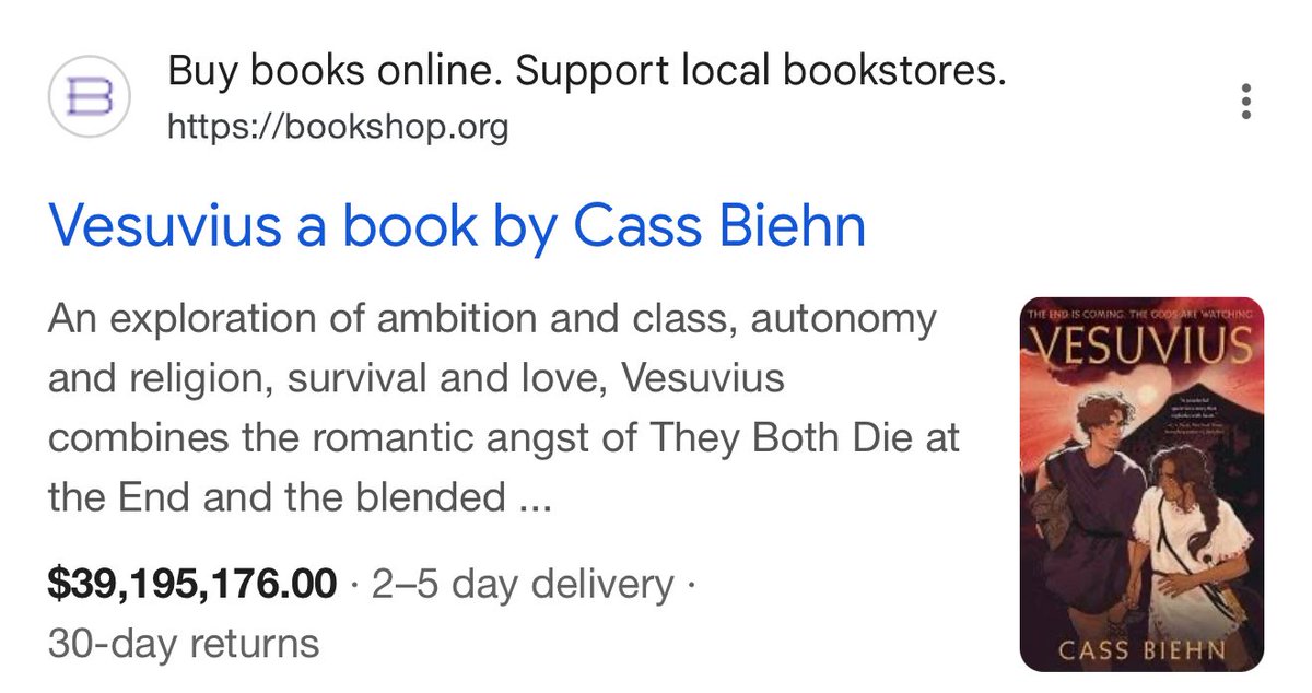 🚨DEAL ALERT🚨

Vesuvius is only 39 million dollars on bookshop dot org!
