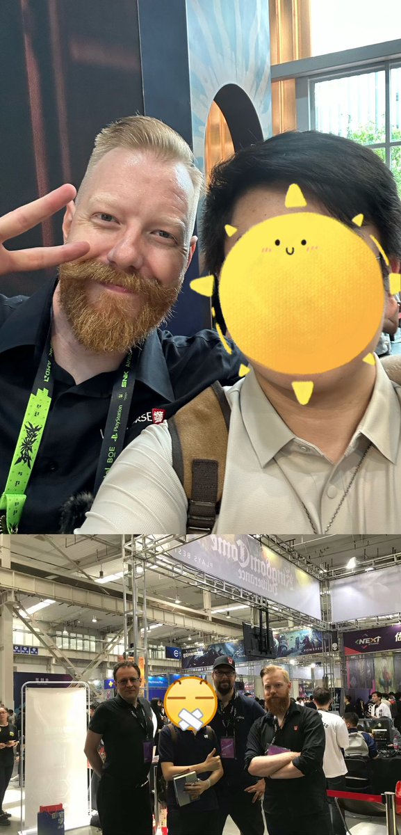 ZoeyCiao's tweet image. Me and Sir Tobi @SirTobi28 at 2025 and 2018 G-fusion. So glad to see you again since the first generation of @KingdomComeRPG comes out!
I hope you like my gift (pict 3-4), these artworks and toy were created by my friend @zhongshe !