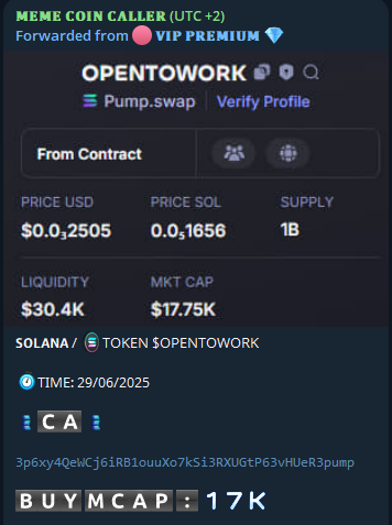 dolphincalled's tweet photo. 🪙 𝗦𝗢𝗟𝗔𝗡𝗔
 #USDUC #TOWELCOIN #MEOW #ELON #ICED #LC #FUCKDAQ #NUDAENG

 TIME: 29/6/2025 
#OPENTOWORK

CA: 3p6xy4QeWCj6iRB1ouuXo7kSi3RXUGtP63vHUeR3pump

𝐂𝐀𝐋𝐋 17𝐊📈𝐇𝐈𝐓 251K MCAP🚀

WIN: 14.7X

FOLLOW TG: https://t.co/PTkIzpFb6Y 
#Solana #memecoins https://t.co/tUiQ107Dnd