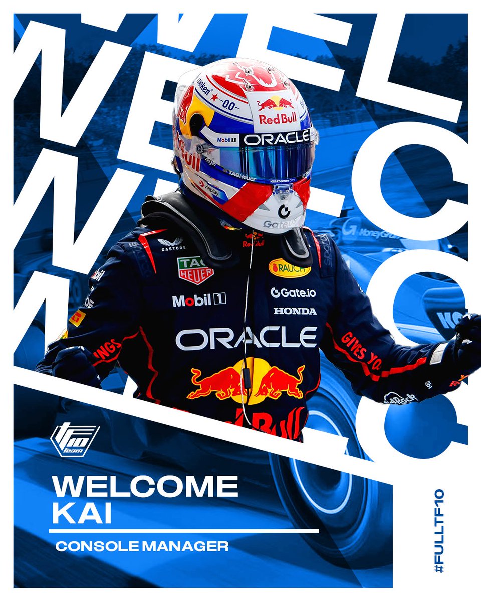 SIGNING | <a href="/TF10_Kai/">Kai</a> 

Kai is joining us as Console Manager for F1 25!

Formerly PGR and Eversio manager, Kai is now willing to help us keep making the right steps on console!

Welcome, Kai! 💙

#FullTF10