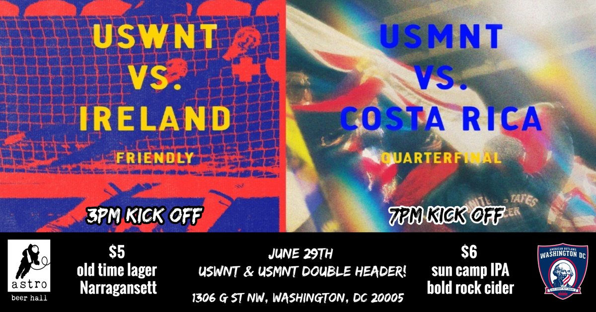 American Outlaws D.C. (@ao_dc) on Twitter photo Join us today <a href="/AstroBeerHall/">Astro Beer Hall</a> starting today at 3pm!
Also our latest email just went out so be sure to check your inbox!
Let us know if you are planning to join us today here: forms.gle/3oJrPsHcsz96We…
Also on that form you will see a question about the upcoming NB4! Join us today <a href="/AstroBeerHall/">Astro Beer Hall</a> starting today at 3pm!
Also our latest email just went out so be sure to check your inbox!
Let us know if you are planning to join us today here: forms.gle/3oJrPsHcsz96We…
Also on that form you will see a question about the upcoming NB4!