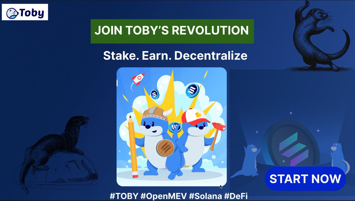 bs_dev_'s tweet photo. 🚀 TL;DR: TOBY transforms MEV crisis into opportunity:
🦦 Earn 60% of MEV profits as a staker .
🦦 Liquid staking with tSOL tokens .
🦦 AI-automated validator selection . 
🦦 Transparent, decentralized future Join the MEV revolution. 
Secure Solana's future.
 #TOBY #OpenMEV #Solana #DeFi