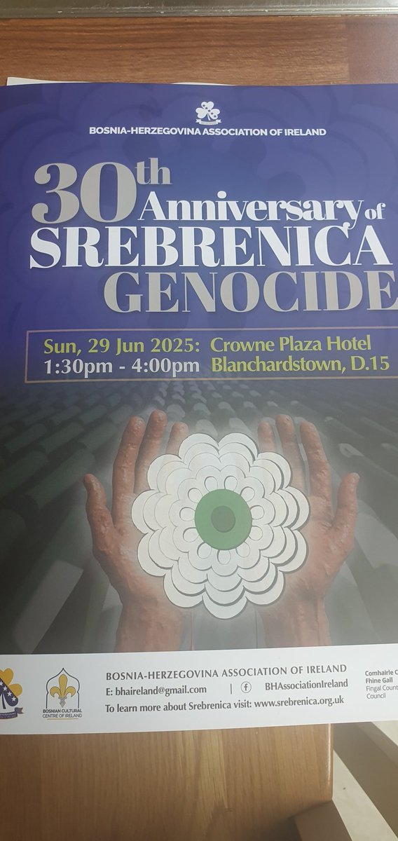 Thanks to the Bosnian Community for the invite to the commemoration event today. A beautiful &amp; moving ceremony which included some harrowing testimony from survivors. And also a call to action to oppose any future genocides which requires us to redouble our efforts on Palestine.