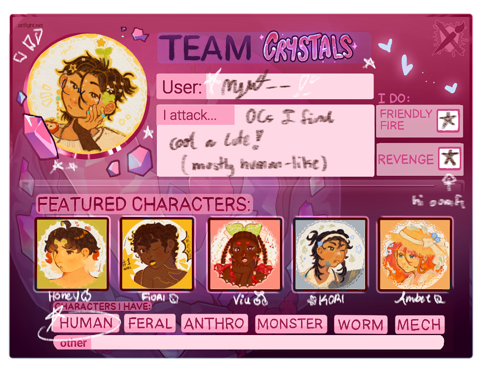 Myr4__'s tweet image. MY!!!!! ARTFIGHT!!!!!!!!!!
#artfight2025 #Artfightteamcrystals
