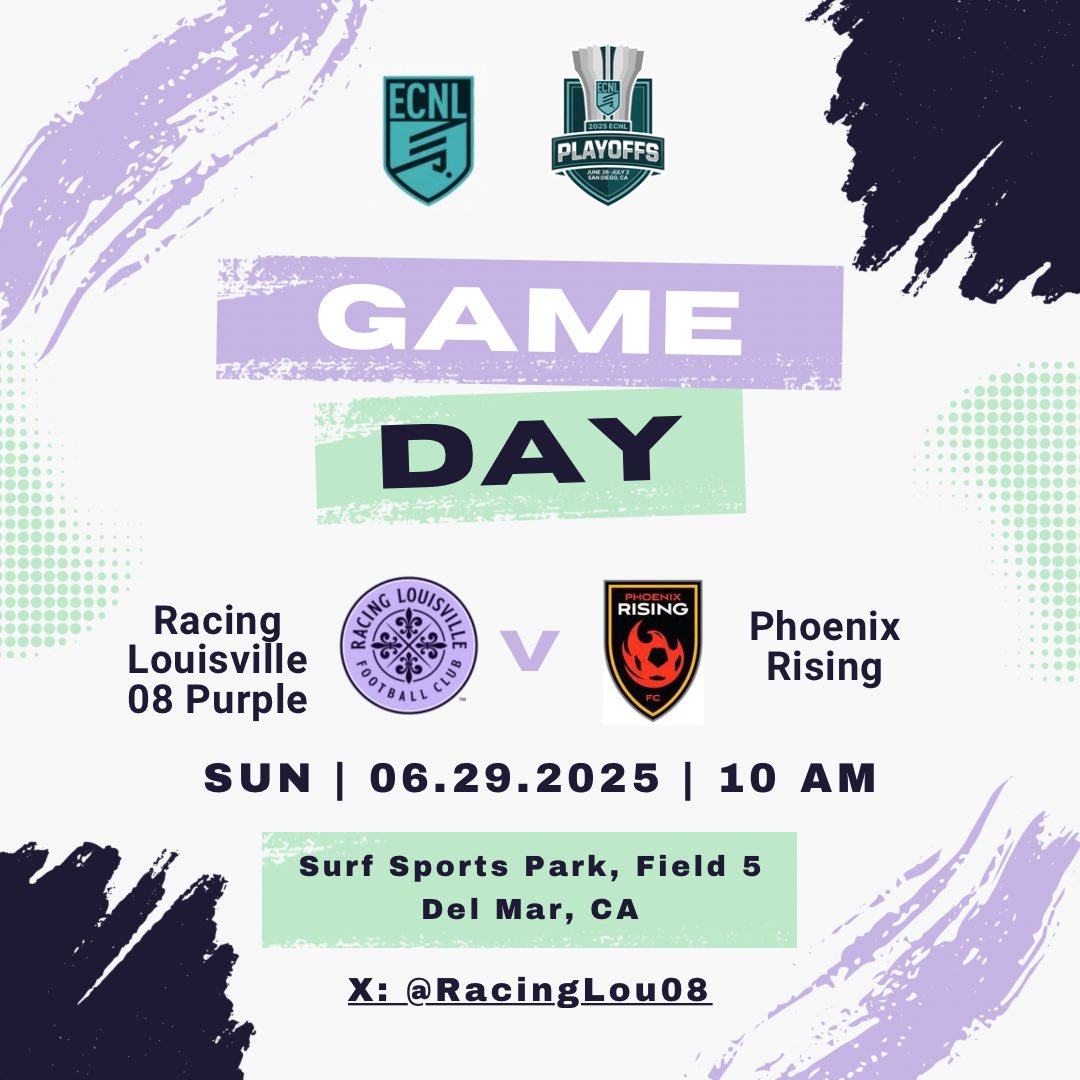 RacingLou08's tweet photo. It's game day!
Finish strong!!

10 am PT, 1 pm ET

@LouCityAcademy 
@ECNLgirls 
@ImYouthSoccer 
@ImCollegeSoccer https://t.co/zvi1caUmGI