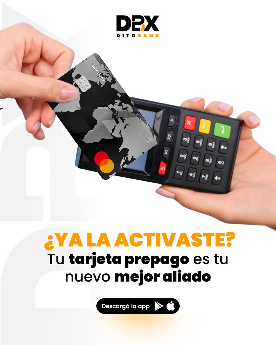 Ditobanx's tweet image. Tu mejor aliado ya está en tu bolsillo.
 La tarjeta prepago que te ayuda a organizarte, pagar en segundos y moverte sin fronteras.

 ¿Ya la activaste? Si no, este es el momento. 🔥

Descarga aquí: ditobanx.com

#PrepagoActivo #FintechParaTi #TuDineroLibre