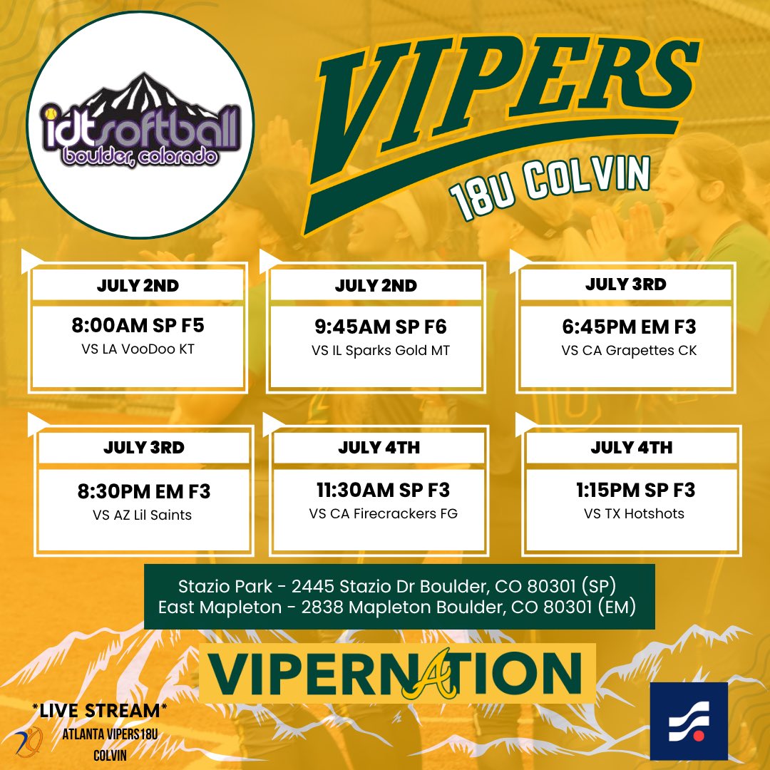 Kennedy Ushery 2026 (@kennedyushery21) on Twitter photo IDT week in Colorado! 🥎💥 Ready to battle it out with top talent from all over the country—and I’ve got the girls to do it with 💚💛
Org practice + game schedule ⬇️
#RockyMountainReady #IDT2025 #Orgworkout
<a href="/BrianDaley001/">Coach B. Daley</a> <a href="/Coach_T_Bradley/">T_Bradley</a> <a href="/JulieBoland5/">Julie Boland</a> <a href="/CoachSims_JSU/">Hayley Sims</a> <a href="/megdcurry/">Megan Dowdy Curry</a> IDT week in Colorado! 🥎💥 Ready to battle it out with top talent from all over the country—and I’ve got the girls to do it with 💚💛
Org practice + game schedule ⬇️
#RockyMountainReady #IDT2025 #Orgworkout
<a href="/BrianDaley001/">Coach B. Daley</a> <a href="/Coach_T_Bradley/">T_Bradley</a> <a href="/JulieBoland5/">Julie Boland</a> <a href="/CoachSims_JSU/">Hayley Sims</a> <a href="/megdcurry/">Megan Dowdy Curry</a>