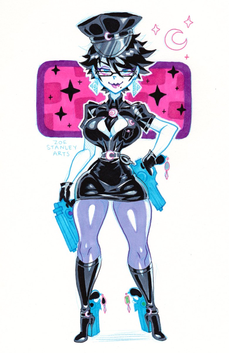 ZoeStanleyArts's tweet image. 🚨Bayonetta in her Police Woman costume.
Drawn with markers.
#Bayonetta2