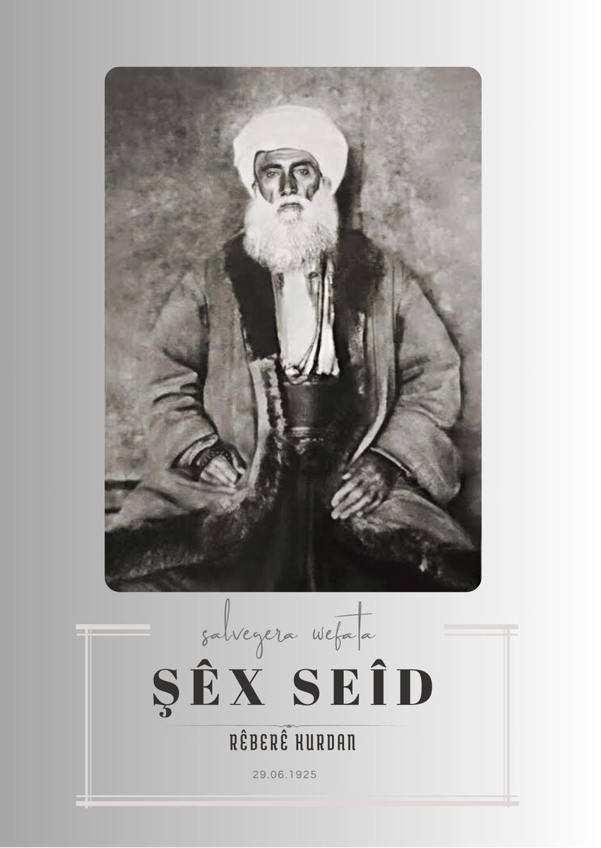 Em di salvegera wefata wan de Şêx Seîd û hevalên wî bi rehmet û minet bi bîr tînin.

Hûn karin meqaleya me ya li serê bixwînin: w.wiki/EbhC 

#ŞêxSeîd