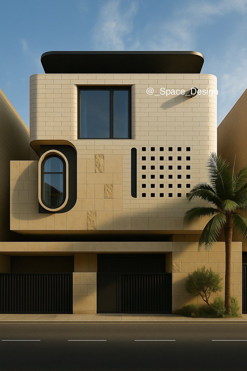 تصميم جديد..
منزل يجسد البساطة العصرية، ويتميز بتصميم جريء مع تكسية من مختلف انواع الحجر التي تعزز طابعه الطبيعي الخام.
#تصميم
#تصميم_واجهات 
#مودرن