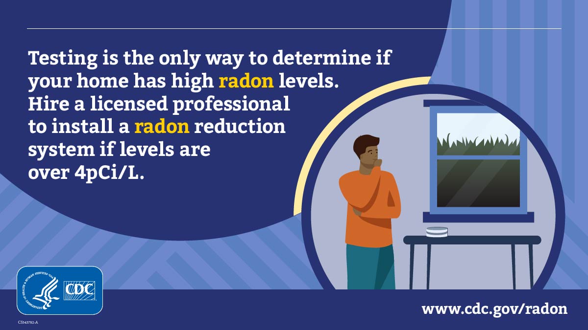 CDC_Cancer's tweet image. Could you and your family be at risk for lung cancer from radon? Testing your home is the only way to know if radon levels are high. Learn how to test your home for radon: bit.ly/3V3zSpu