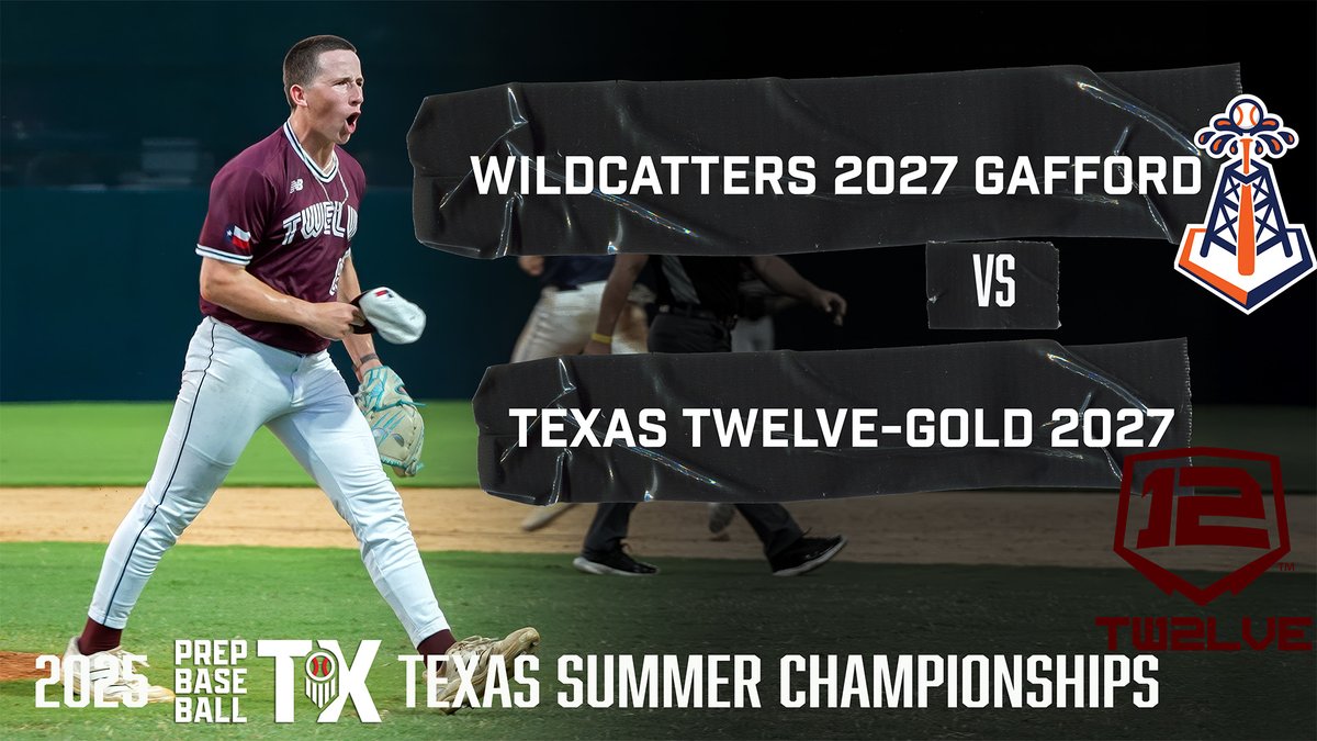 324Sports (@324sports_) on Twitter photo 2025 @prepbaseballtx Texas Summer Championship
✅ Texas Twelve Gold 2027 16U Hold Off Late Push by Wildcatters Navy Gafford 2027, Win 8-6
<a href="/TwelveBaseball/">Texas Twelve</a> | <a href="/WildcattersHS/">Wildcatters High School</a>
Full Game Highlights Here:
youtu.be/D-U_N2hL5EI
<a href="/AmbresChip/">Chip Ambres</a> <a href="/K5vinWitt/">Kevin Witt</a> <a href="/Tyler_King19/">Tyler King</a>
<a href="/PRIME_HTX/">Prime Performance HTX</a> 2025 @prepbaseballtx Texas Summer Championship
✅ Texas Twelve Gold 2027 16U Hold Off Late Push by Wildcatters Navy Gafford 2027, Win 8-6
<a href="/TwelveBaseball/">Texas Twelve</a> | <a href="/WildcattersHS/">Wildcatters High School</a>
Full Game Highlights Here:
youtu.be/D-U_N2hL5EI
<a href="/AmbresChip/">Chip Ambres</a> <a href="/K5vinWitt/">Kevin Witt</a> <a href="/Tyler_King19/">Tyler King</a>
<a href="/PRIME_HTX/">Prime Performance HTX</a>