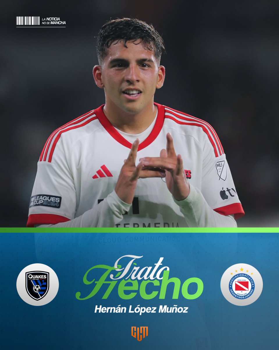CLMerlo's tweet photo. 🚨Hernán López Muñoz es nuevo refuerzo de Argentinos Juniors. 
*️⃣Llega a préstamo por 18 meses y con opción de compra desde San José. 
*️⃣Me dijo un amigo: va a jugar en el club donde su tío fue el más grande de todos. #TratoHecho https://t.co/uDicshv7Ki