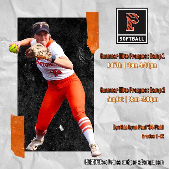 Our staff is seeing some great softball this summer 👀

1 week away from our first Prospect Camp of the summer:
🐅 July 7
🐅 August 1

Come level up with us! 
Registration and info:
princetonsportscamps.com/camps/softball…