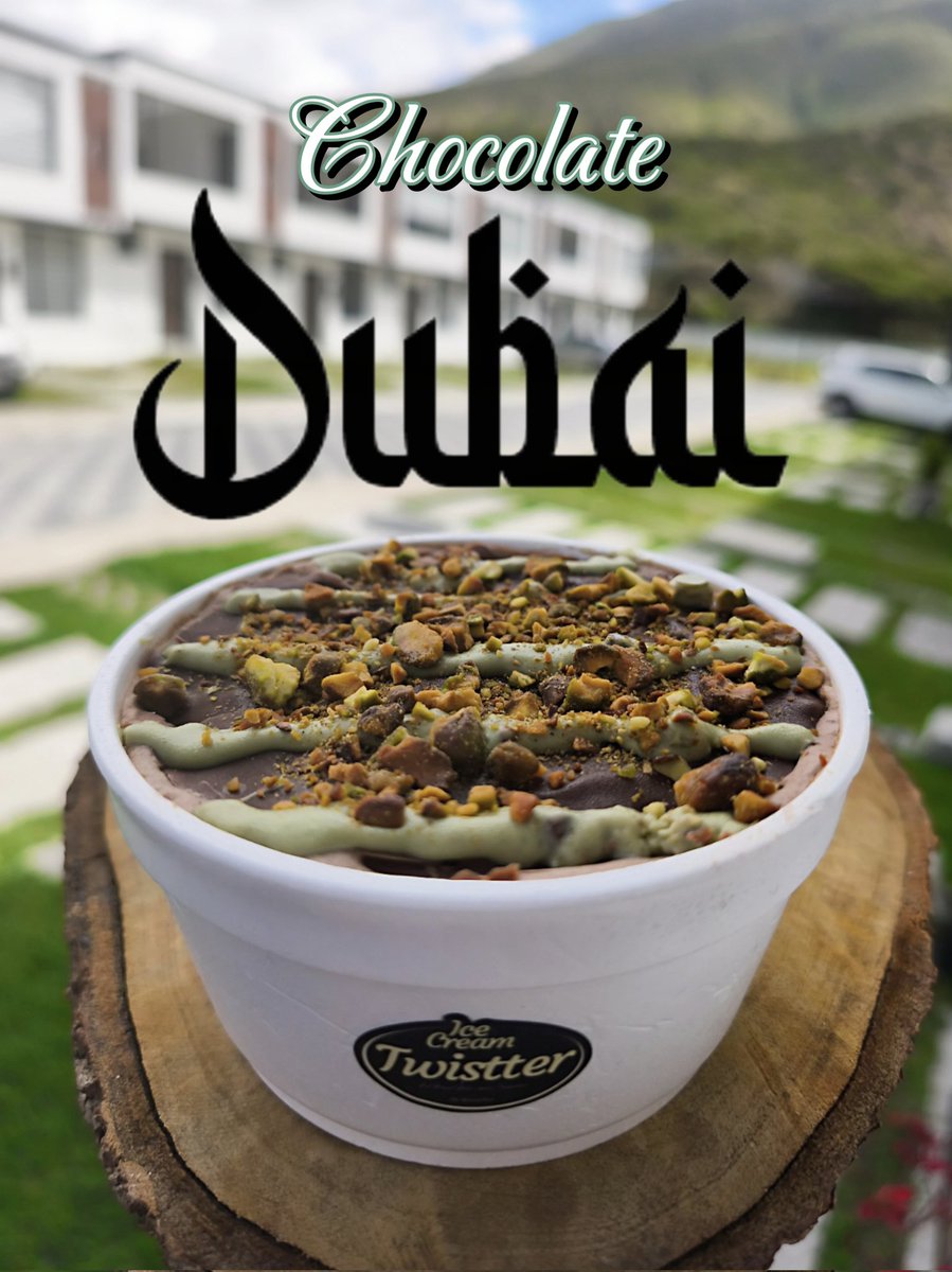 Prueba la deliciosa combinación del Helado de Chocolate intenso 🍫🍫 con lo extravagante de la crema de Pistachos y la pasta Kataifi 🤤🤤.... El famoso chocolate ahora convertido en Helado... <a href="/htwistter/">TWISTTER | 🍨Heladería y Hamburguesería 🍔</a>

#heladeriatwistter 
#heladoartesanal 
#chocolatedubai 
#pistacho 
#kataifi