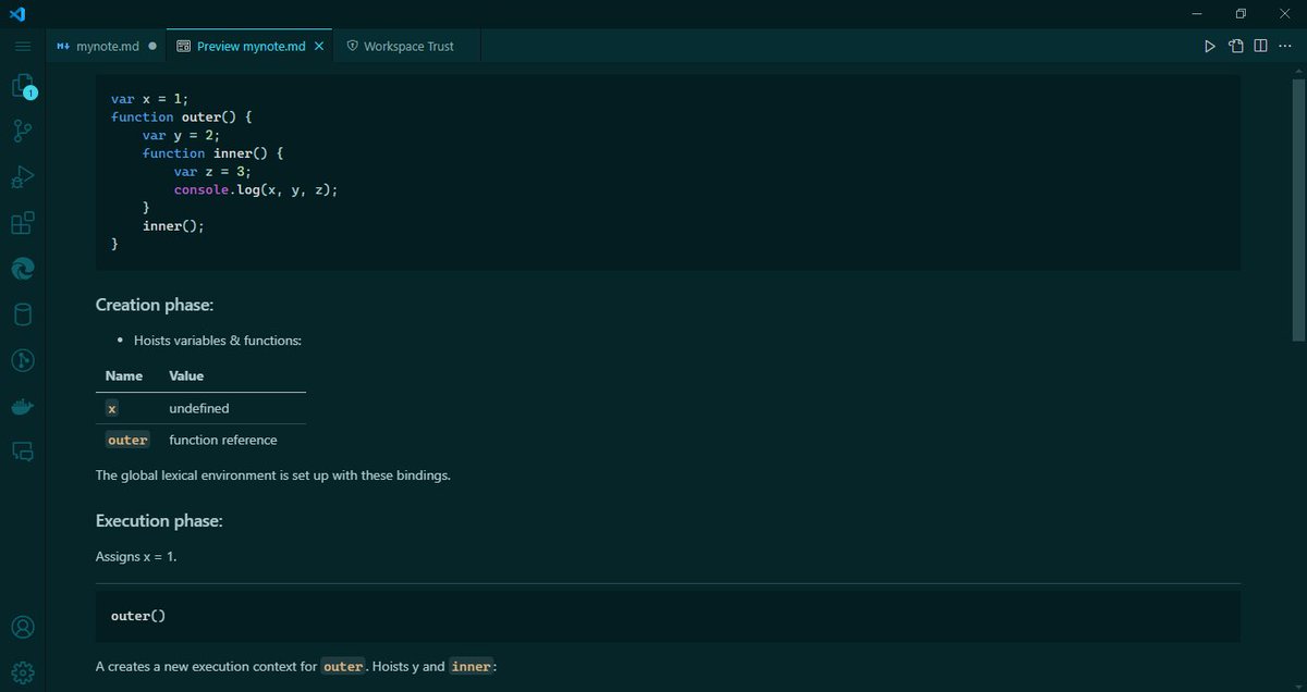 Day 7🪶
Went back to some of JS' nitty-gritties,
Call stack and  execution contexts (GEC and FEC).

We go again tomorrow 🧎