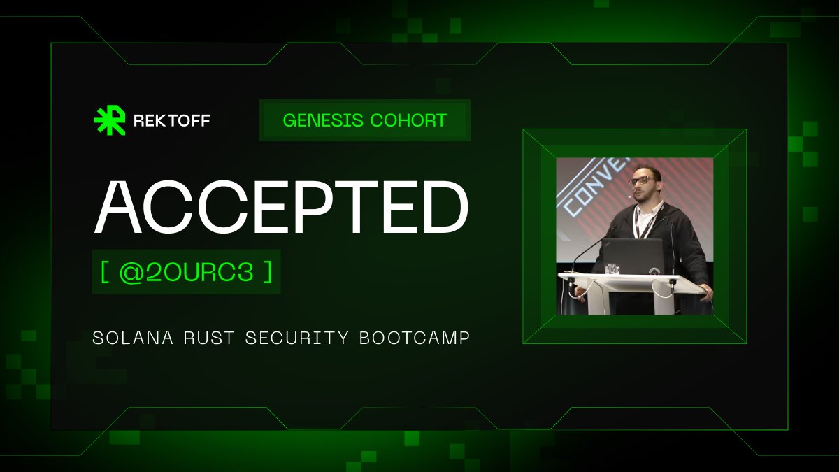 2ourc3's tweet image. Joining @rektoff_xyz  bootcamp about Solana Rust  Security! Really thrilled and thankful to start this one :D