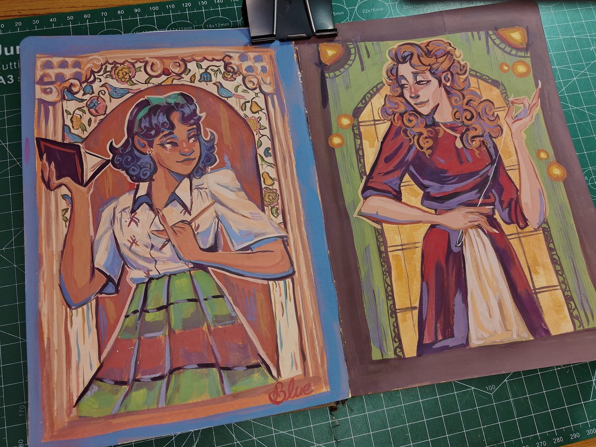 bluemuffindraws's tweet image. Day 7
A coven for two💕
(Gouache on paper)
#OurCovenIsClaudia #claudia