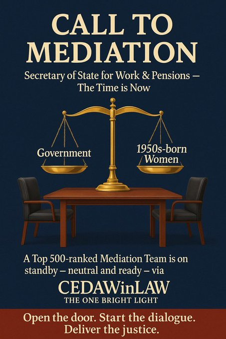 annfenner1's tweet photo. 👋Calling all #ALTERNATIVEDISPUTERESOLUTION MEMBERS supporting the call for #MediationNotLitigation
#50sWomen will be watching you #3rdJuly
Be on the right side of History & support the CALL for #MEDIATION with #CEDAWinLAW who have a TOP TEAM of #Mediators on STANDBY @BenMLake https://t.co/Woml84SG8a