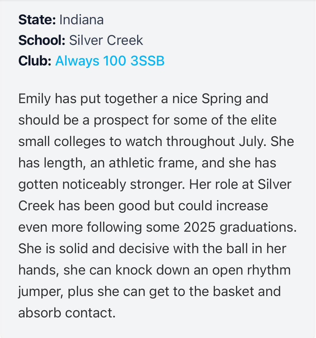 Emily Robison (@emily_robison10) on Twitter photo Thank you <a href="/BJBradley279/">Brandon Bradley</a> for the write up. Looking forward to competing in the upcoming Run 4 The Roses Classic & Championship in Louisville with my AAU team! Let’s go!!! <a href="/SCHSGBB/">Silver Creek Lady Dragons</a> <a href="/N_Gamble27/">Nick Gamble</a> <a href="/A1G_24/">Always 100 3SSB 2027</a> <a href="/vjhAlways100/">Always 100</a> Thank you <a href="/BJBradley279/">Brandon Bradley</a> for the write up. Looking forward to competing in the upcoming Run 4 The Roses Classic & Championship in Louisville with my AAU team! Let’s go!!! <a href="/SCHSGBB/">Silver Creek Lady Dragons</a> <a href="/N_Gamble27/">Nick Gamble</a> <a href="/A1G_24/">Always 100 3SSB 2027</a> <a href="/vjhAlways100/">Always 100</a>
