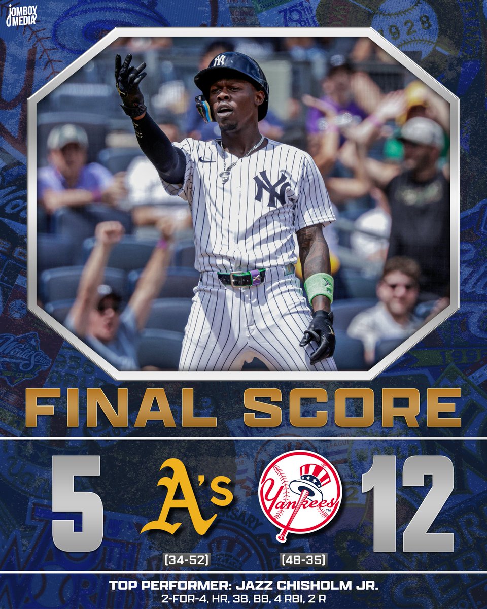 TalkinYanks's tweet photo. Yankees offense explodes for 12 runs to win the series! https://t.co/crxTzQPYWe