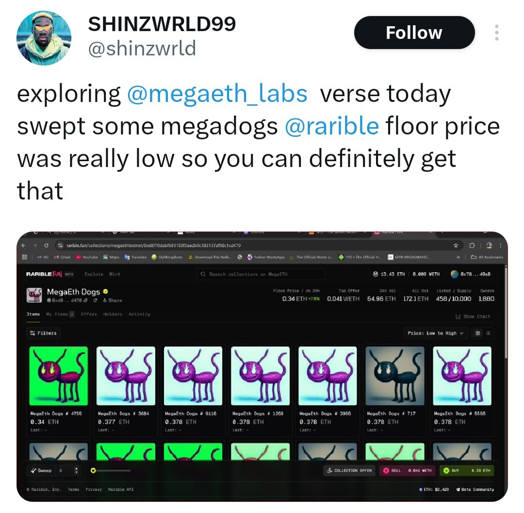 The Boys Club (@forallthedogsco) on Twitter photo Letโs elevate the โMegaEth Dogsโ community to the next level โ right alongside <a href="/badbunnz_/">Bad Bunnz</a> ๐ฐ and <a href="/MegalioETH/">Megalio โ:</a> ๐.
Weโve got the energy, the passion, and the vision โ now itโs time for <a href="/megaeth_labs/">MegaETH</a> to recognize the Dogs ๐ถ as the next top-tier contenders in the โMegaNFTsโ lineup. Letโs elevate the โMegaEth Dogsโ community to the next level โ right alongside <a href="/badbunnz_/">Bad Bunnz</a> ๐ฐ and <a href="/MegalioETH/">Megalio โ:</a> ๐.
Weโve got the energy, the passion, and the vision โ now itโs time for <a href="/megaeth_labs/">MegaETH</a> to recognize the Dogs ๐ถ as the next top-tier contenders in the โMegaNFTsโ lineup.